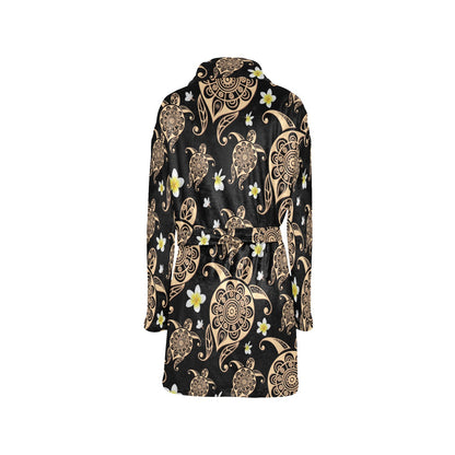 Turtle Polynesian Tribal Hawaiian Women's Fleece Robe