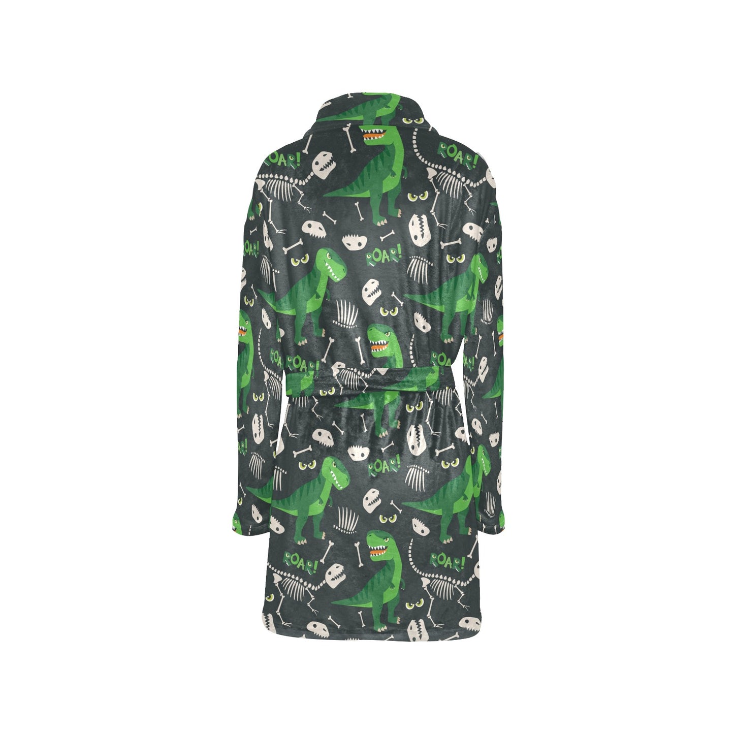 T Rex Pattern Print Design A05 Women's Fleece Robe