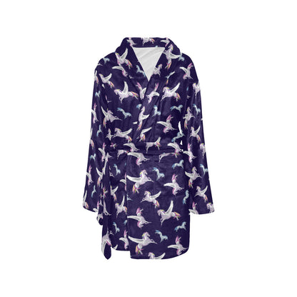 Pegasus Pattern Print Design 02 Women's Fleece Robe