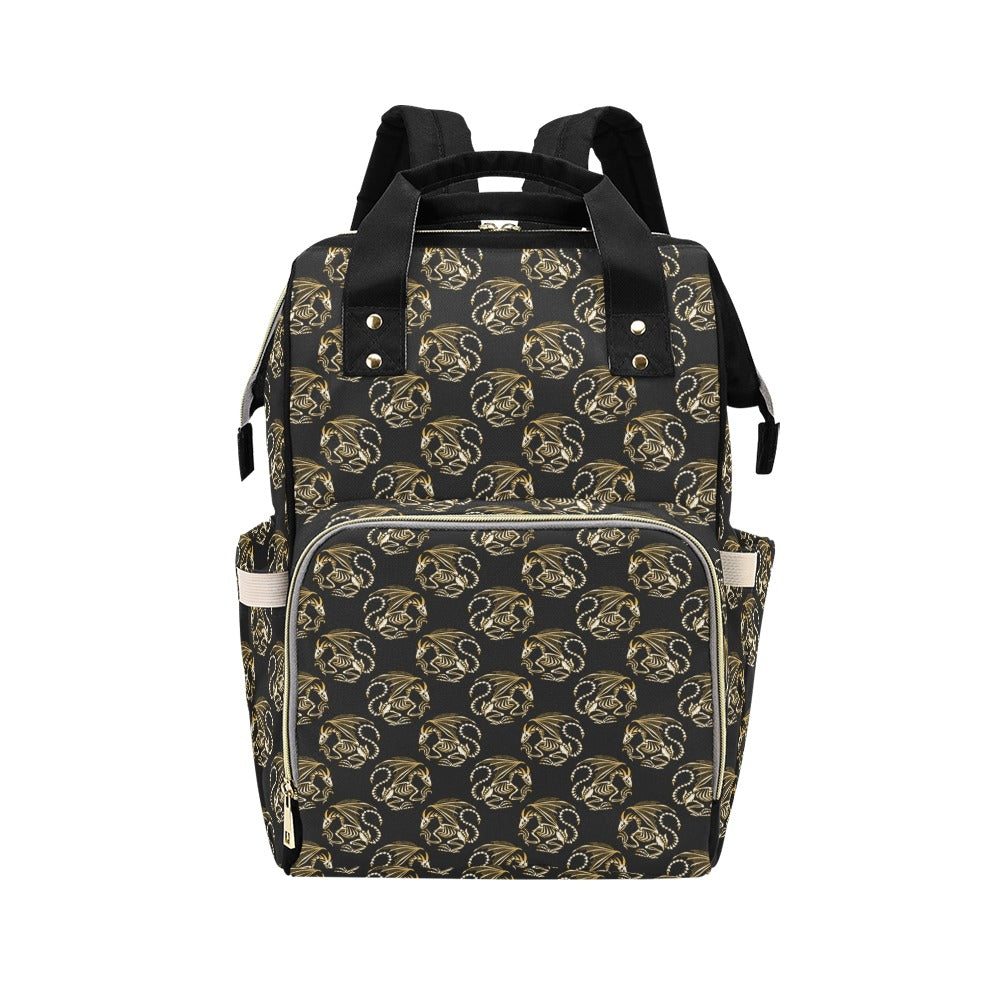 Skeleton Dragon Print Design LKS306 Diaper Bag Backpack