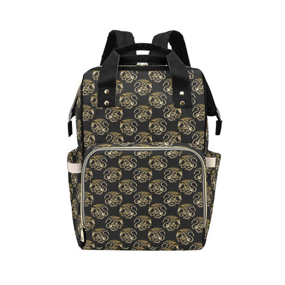 Skeleton Dragon Print Design LKS306 Diaper Bag Backpack