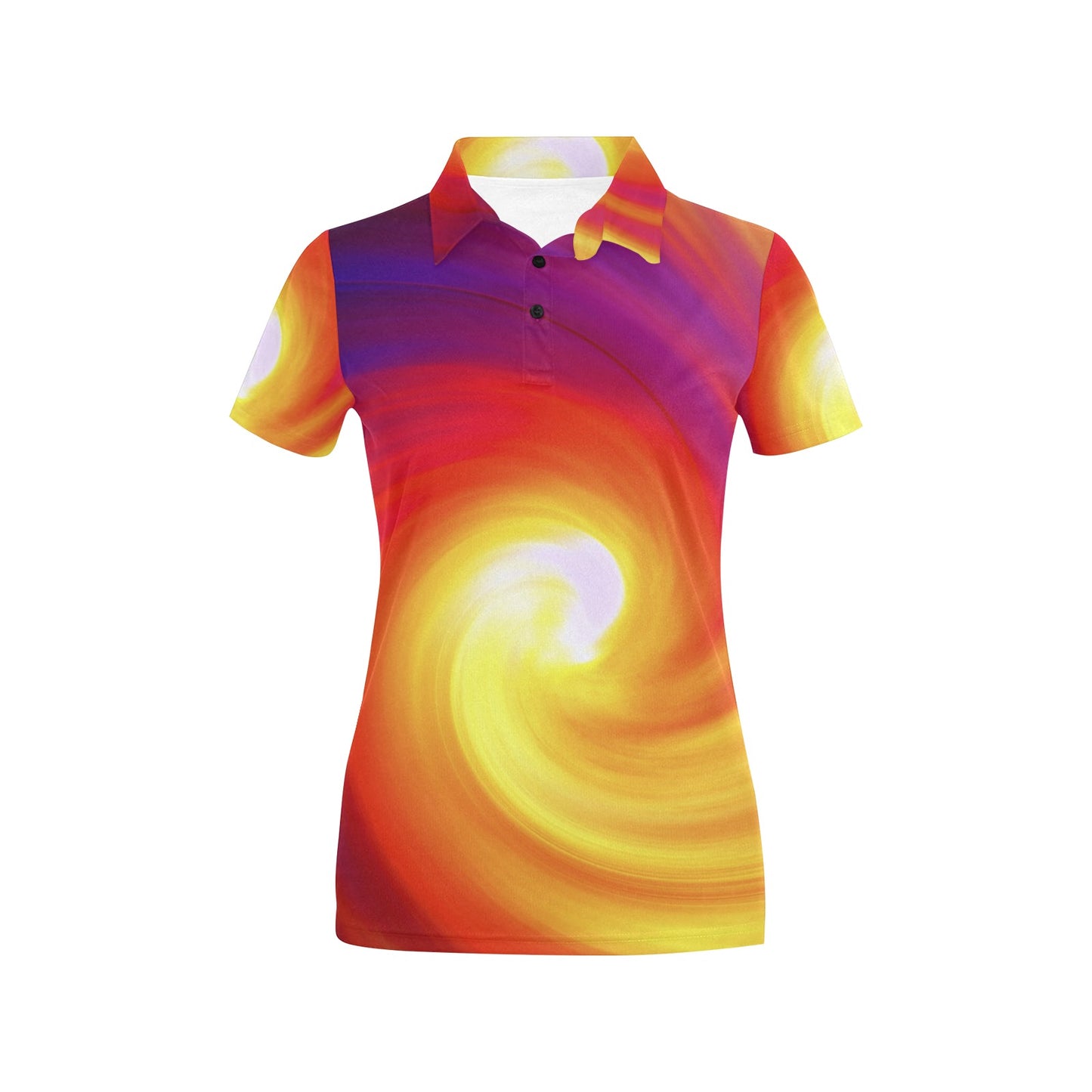 Vortex Twist Swirl Flame Themed Women's Polo Shirt