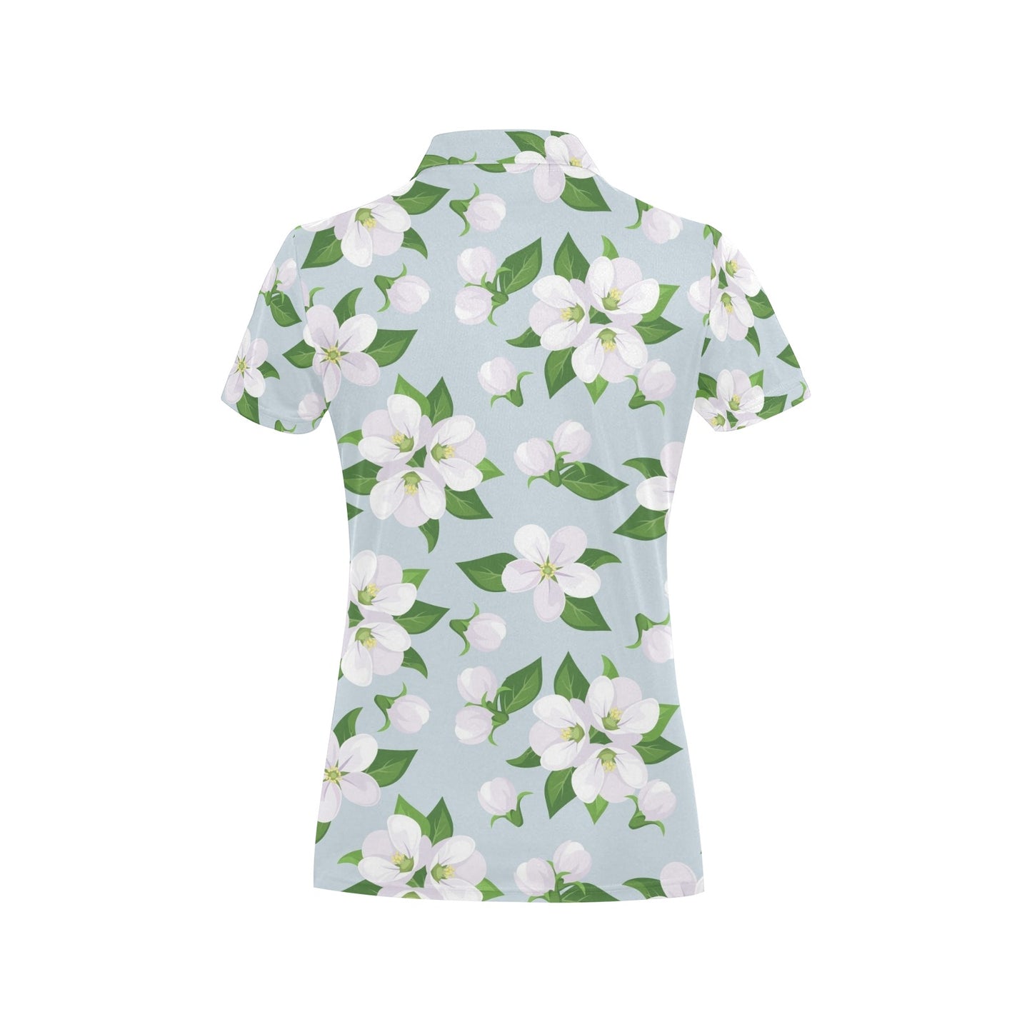 Apple blossom Pattern Print Design AB04 Women's Polo Shirt