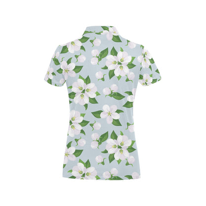 Apple blossom Pattern Print Design AB04 Women's Polo Shirt