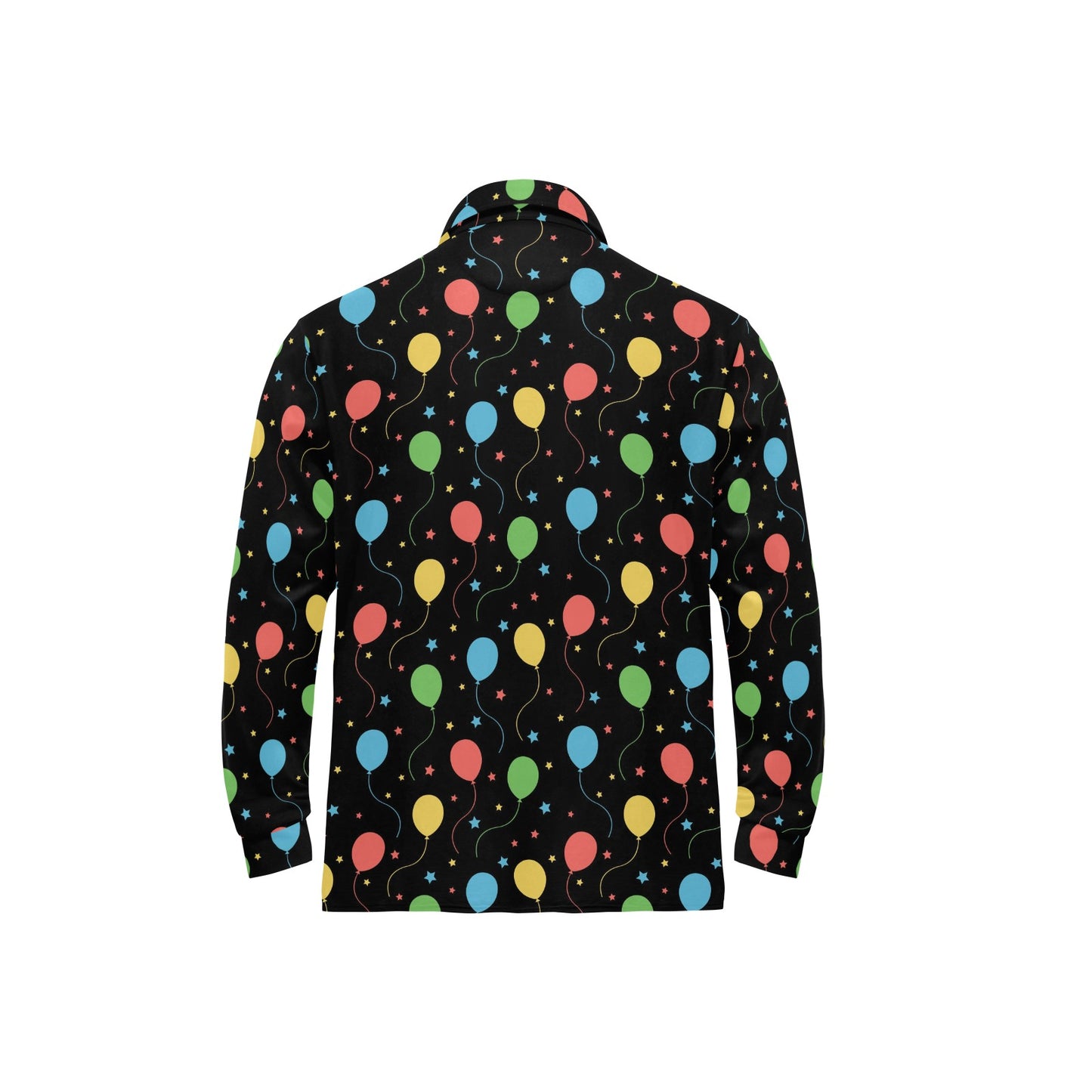 Ballon Colorful Pattern Print Design 04 Long Sleeve Polo Shirt For Men's