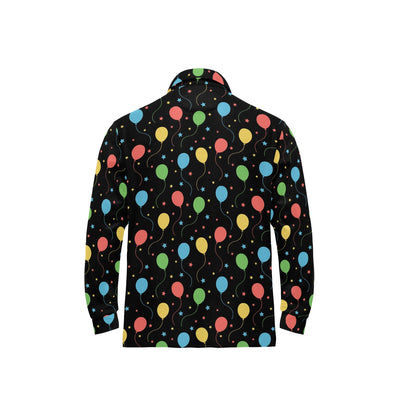 Ballon Colorful Pattern Print Design 04 Long Sleeve Polo Shirt For Men's