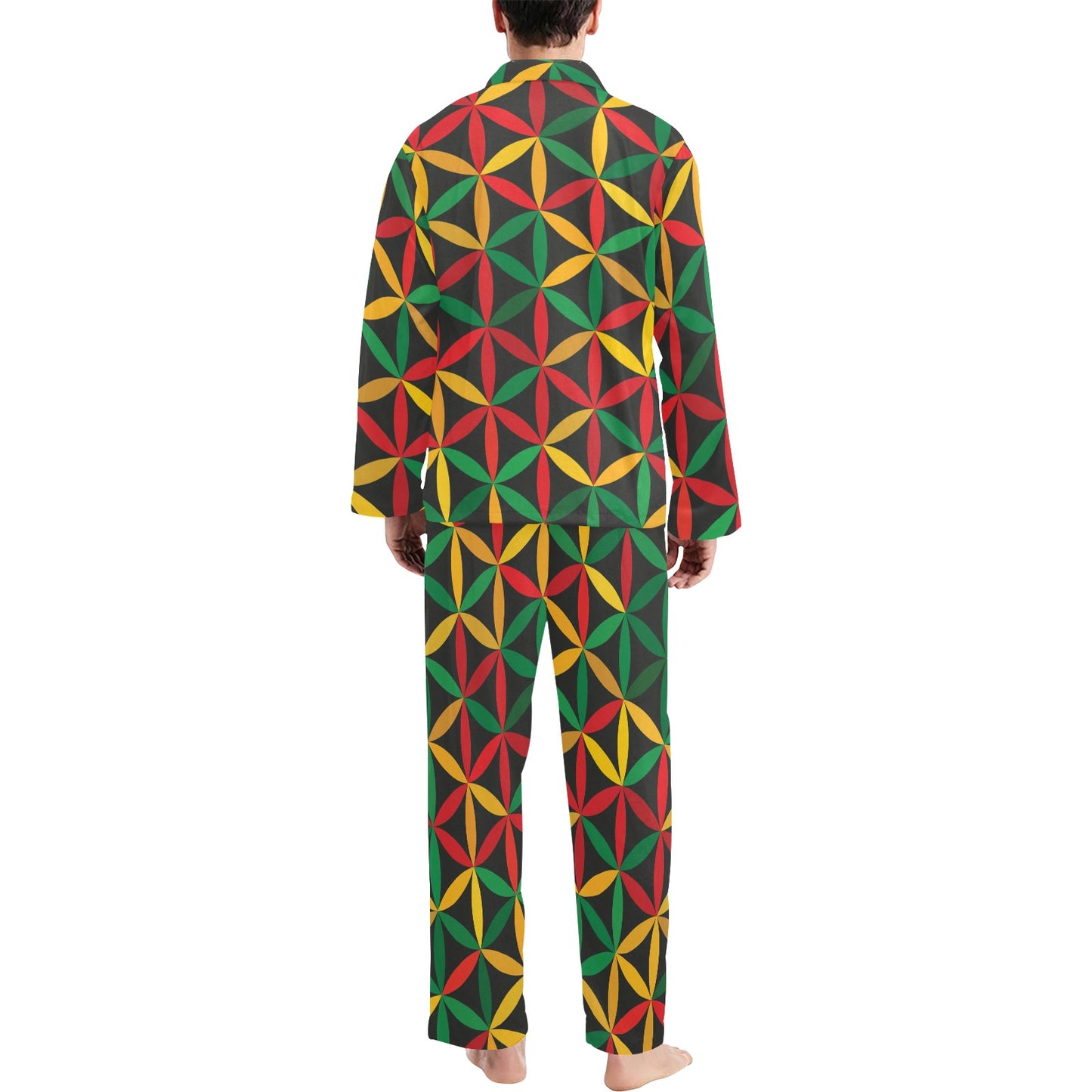 Rasta Pattern Print Design A04 Men's Long Pajama Set