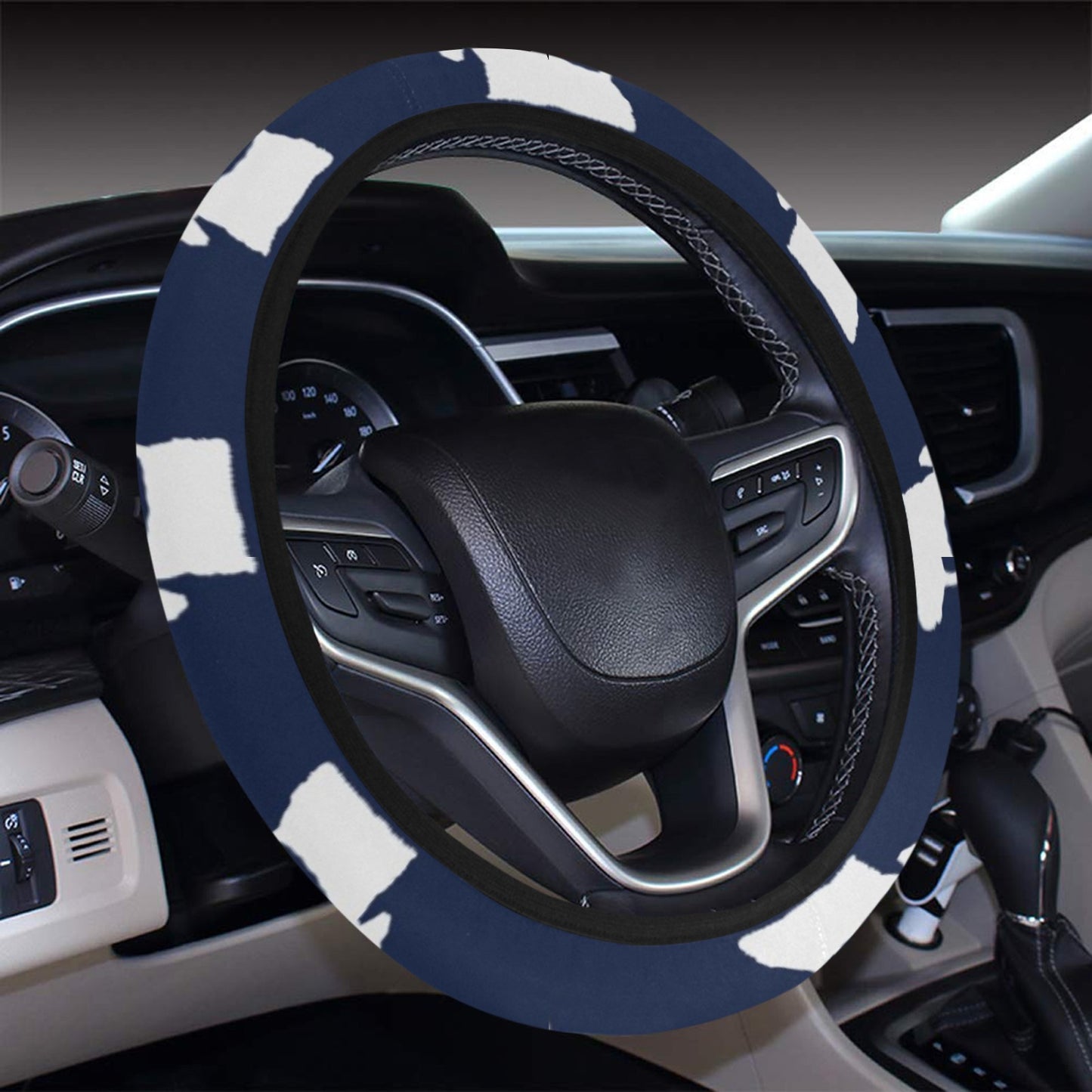 Scottish Terriers Print Design LKS303 Steering Wheel Cover with Elastic Edge