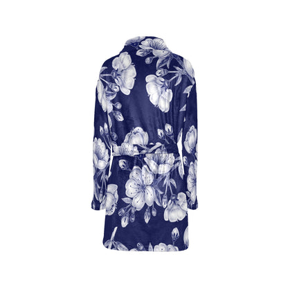 Cherry Blossom Pattern Print Design CB01 Women's Fleece Robe