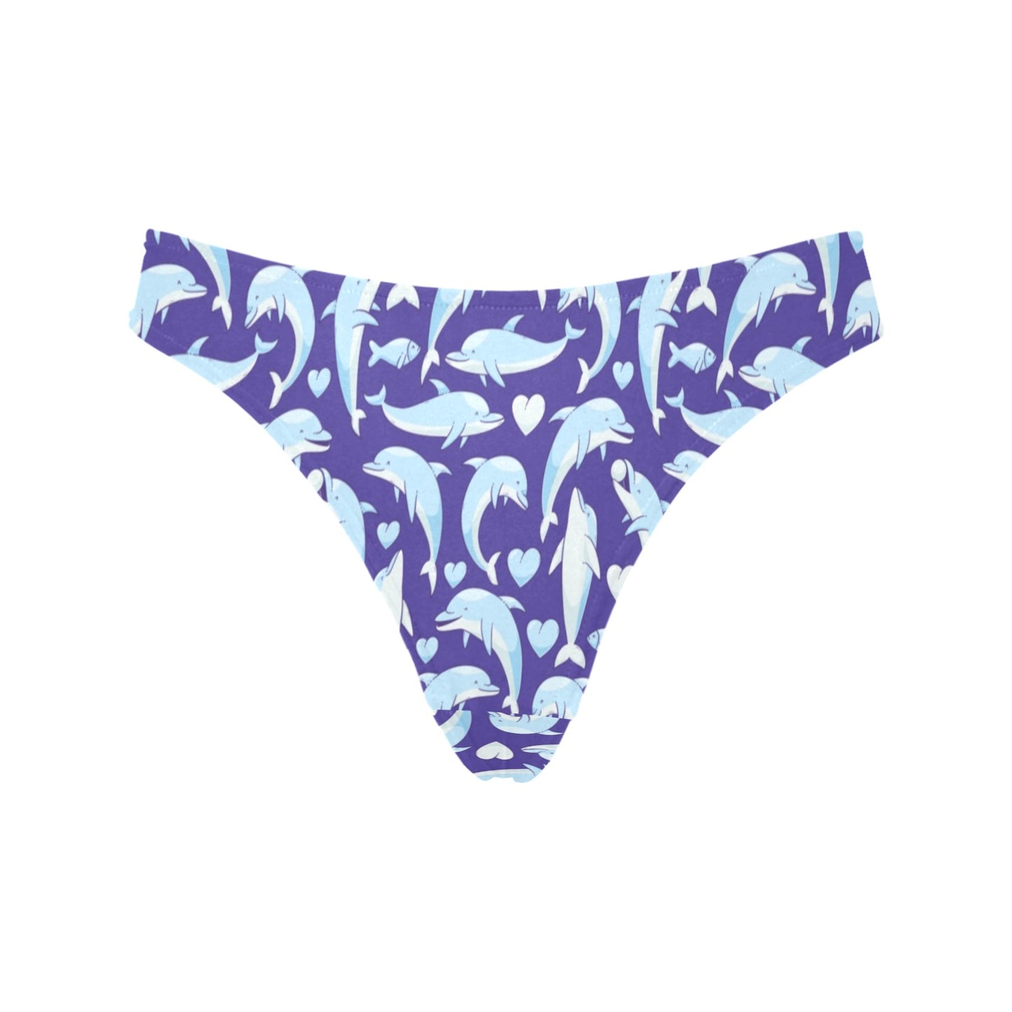 Dolphin Smile Print Pattern Women's Thongs