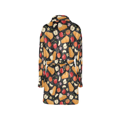 Apple Pie Pattern Print Design 01 Women's Fleece Robe