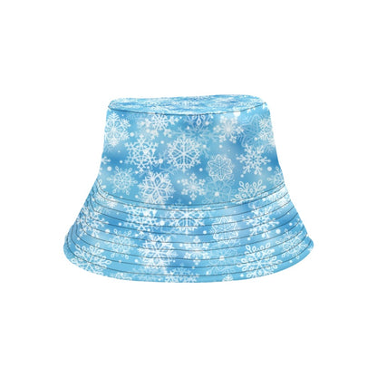 Snowflake Blue Print Design LKS301 Unisex Bucket Hat