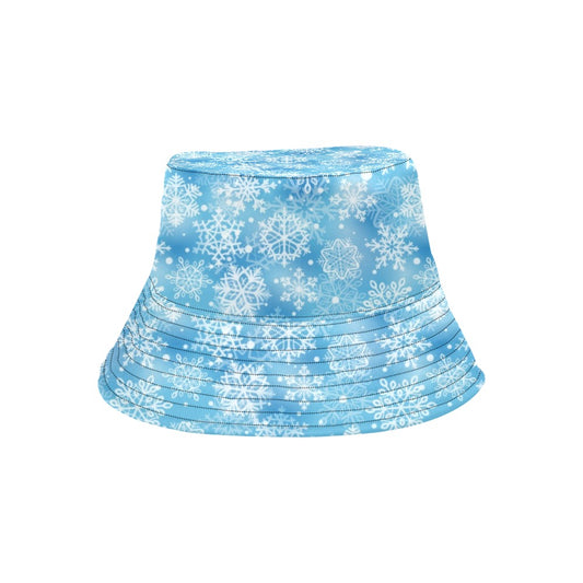 Snowflake Blue Print Design LKS301 Unisex Bucket Hat