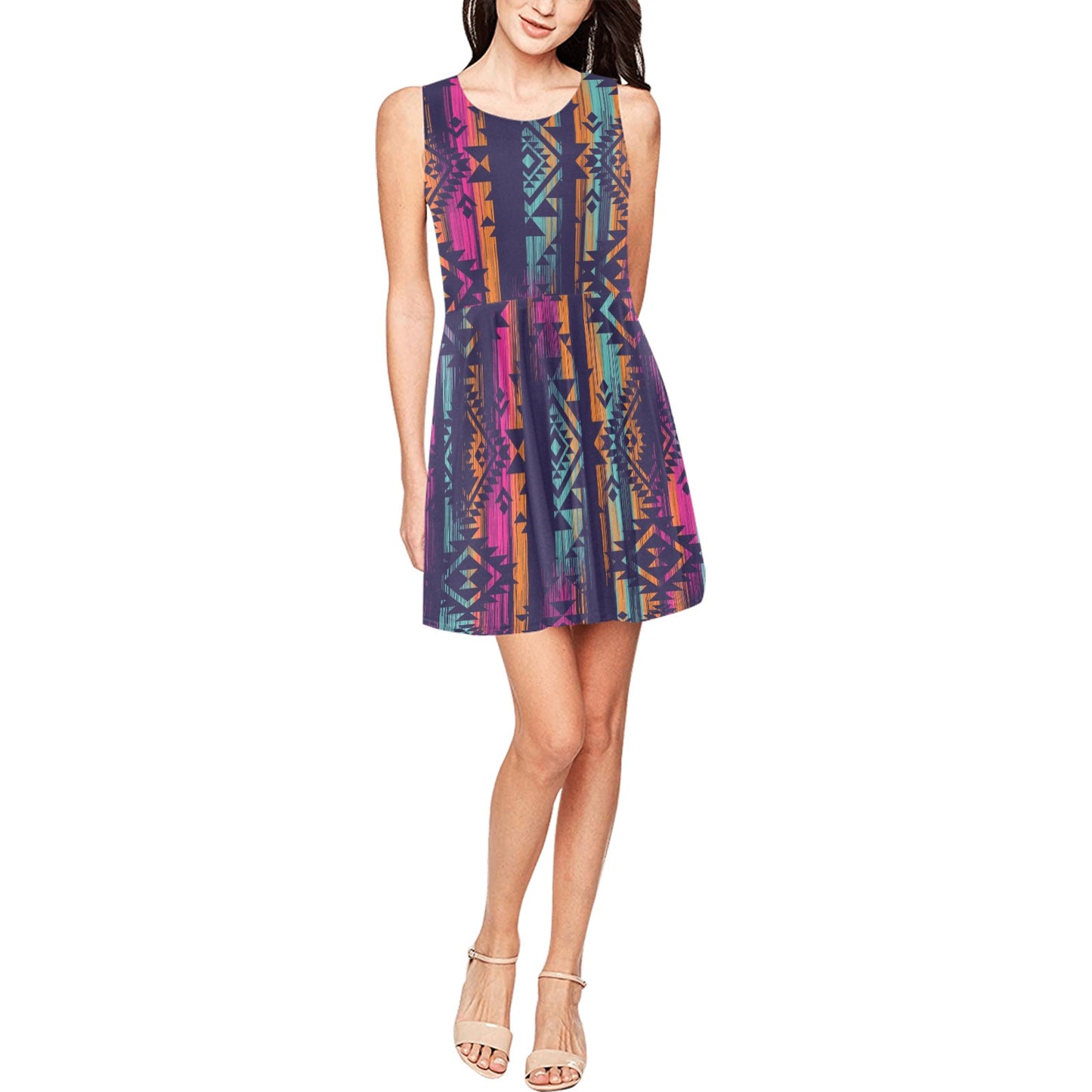 Line Tribal Aztec Sleeveless Dress
