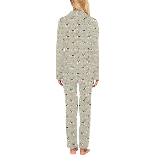 Toy Fox Terriers Print Design LKS301 Women's Long Pajama Set