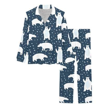 Polar Bear Pattern Print Design A02 Women's Long Pajama Set