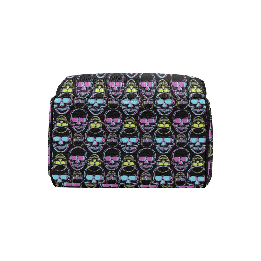 Skull 3D Colorful Print Design LKS309 Diaper Bag Backpack