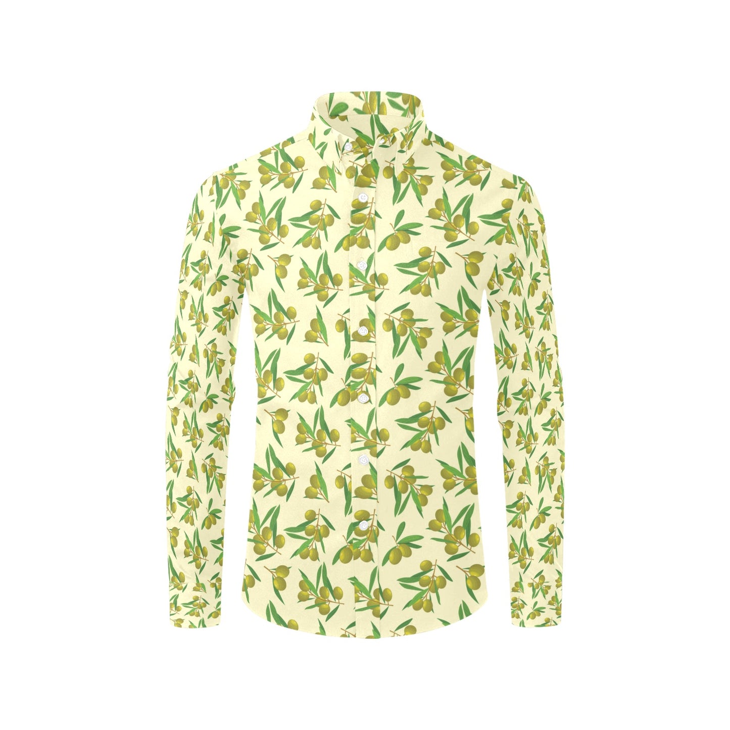 Olive Print Design LKS302 Men's Long Sleeve Dress Shirt