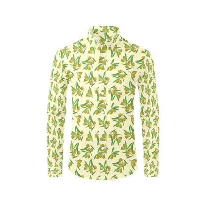 Olive Print Design LKS302 Men's Long Sleeve Dress Shirt