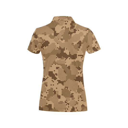 ACU Desert Digital Pattern Print Design 01 Women's Polo Shirt