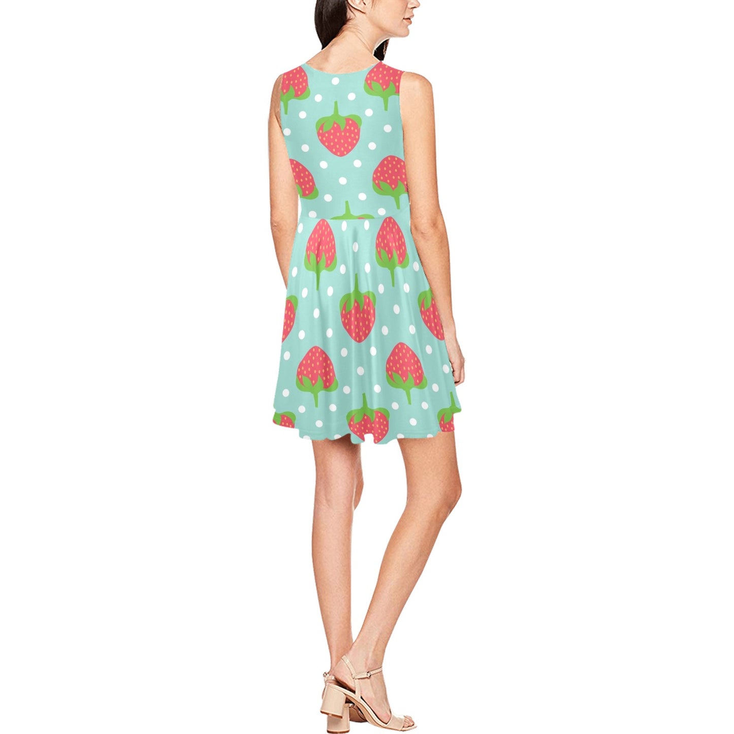 Strawberry Pattern Print Design SB06 Sleeveless Dress