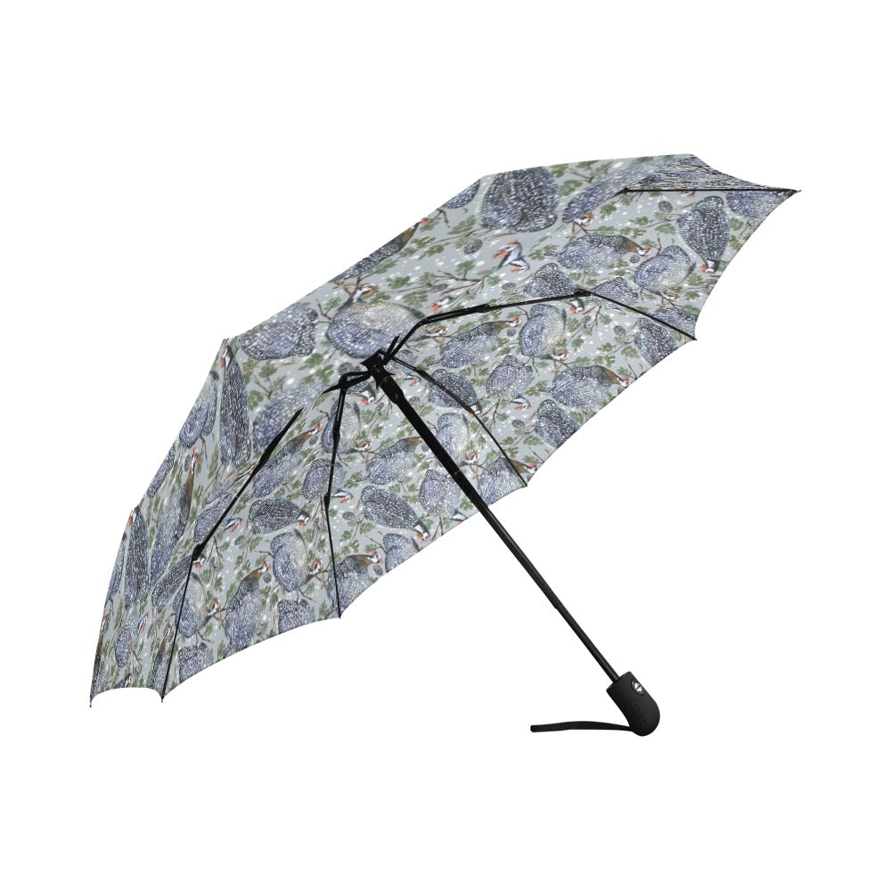 Guinea Fowl Print Design LKS402 Anti-UV Automatic Umbrella