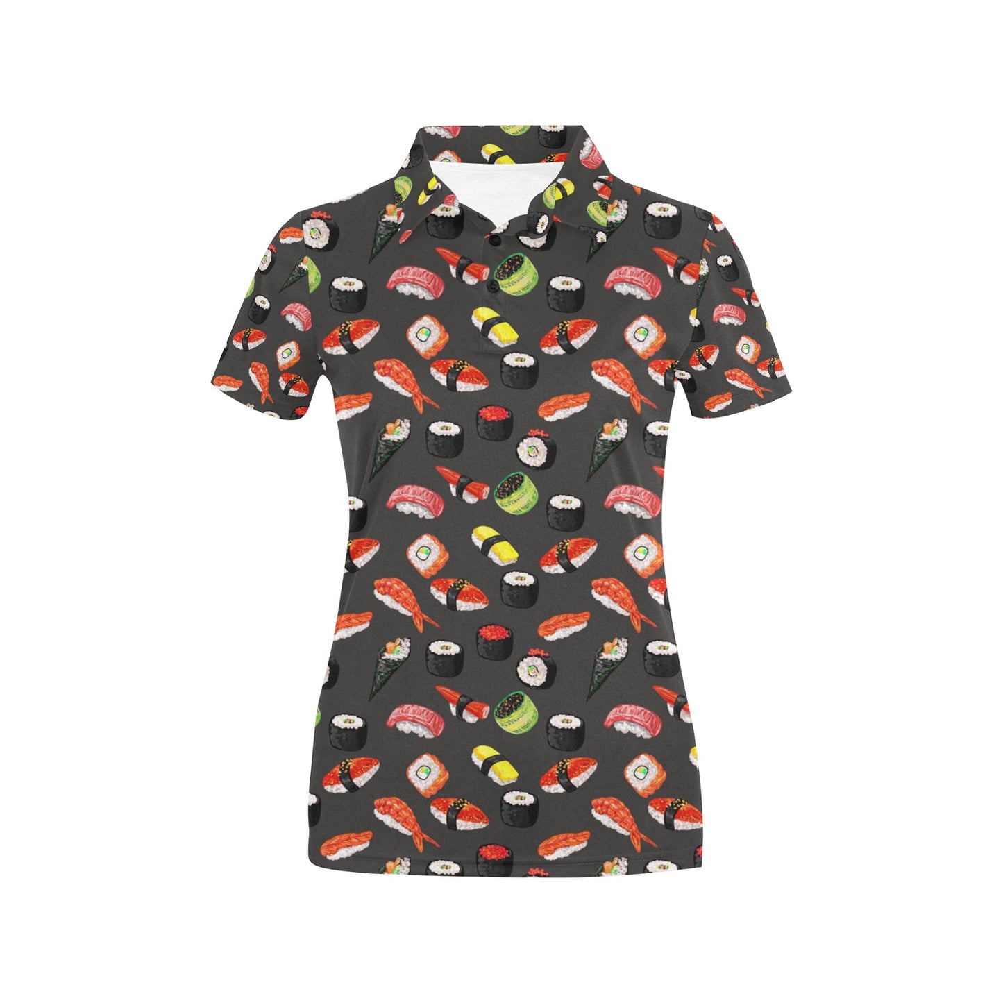 Sushi Design Print Women's Polo Shirt