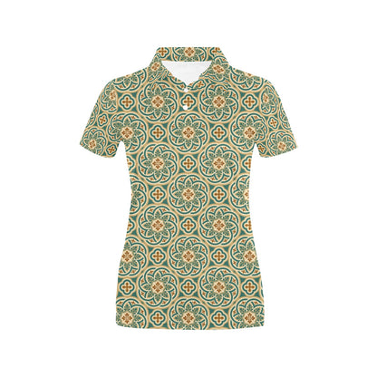 Cross Pattern Print Design 01 Women's Polo Shirt