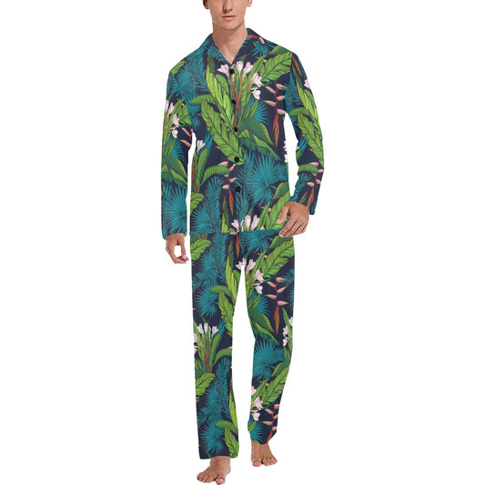 Rainforest Pattern Print Design RF01 Men's Long Pajama Set
