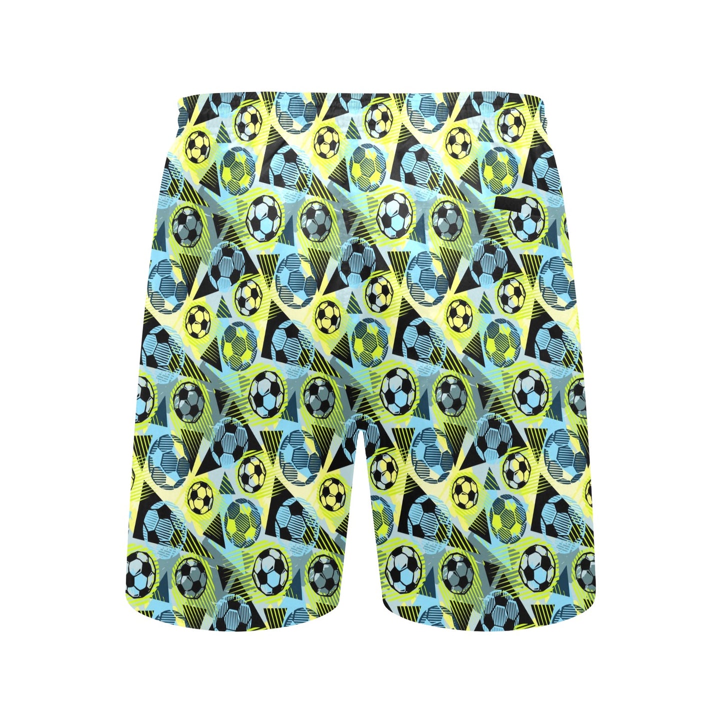 Soccer Ball Themed Print Design Men's Swim Trunks Beach Shorts