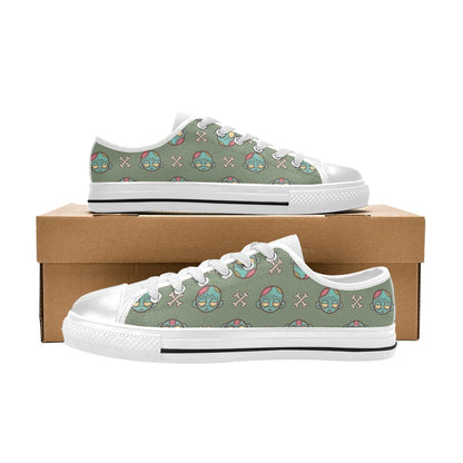 Zombie Print Design LKS301 Women's White Low Top Shoes