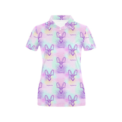 Capricorn Zodiac Pattern Print Design 02 Women's Polo Shirt
