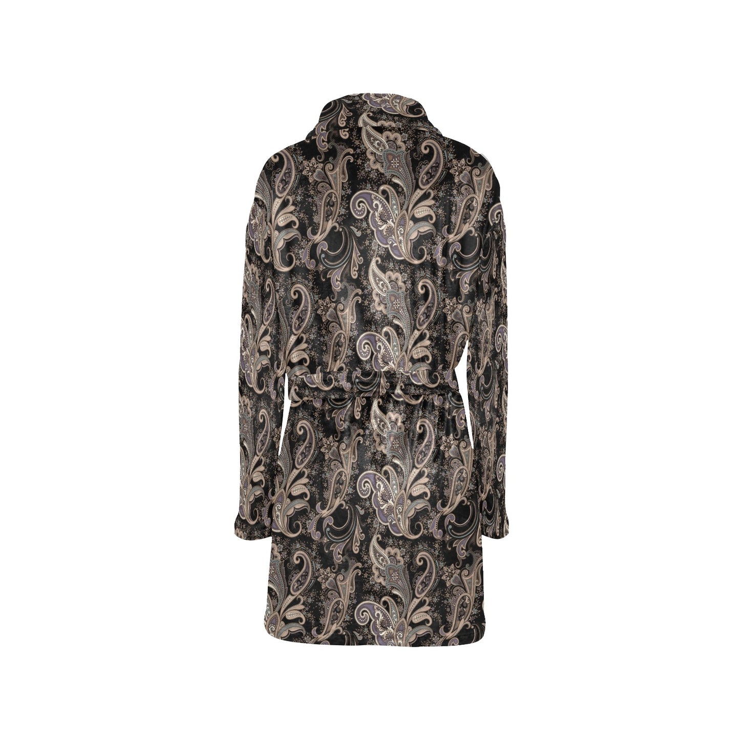 Paisley Mandala Design Print Women's Fleece Robe