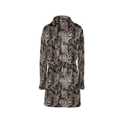 Paisley Mandala Design Print Women's Fleece Robe