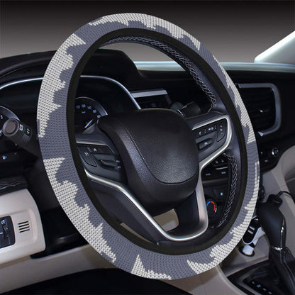 Salmon Fish Knit Style Print Design LKS304 Steering Wheel Cover with Elastic Edge