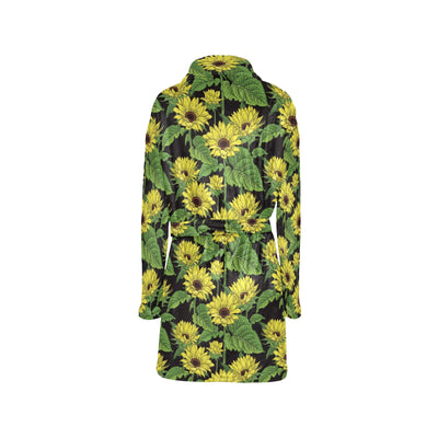 Sunflower Print Design LKS3010 Women's Fleece Robe