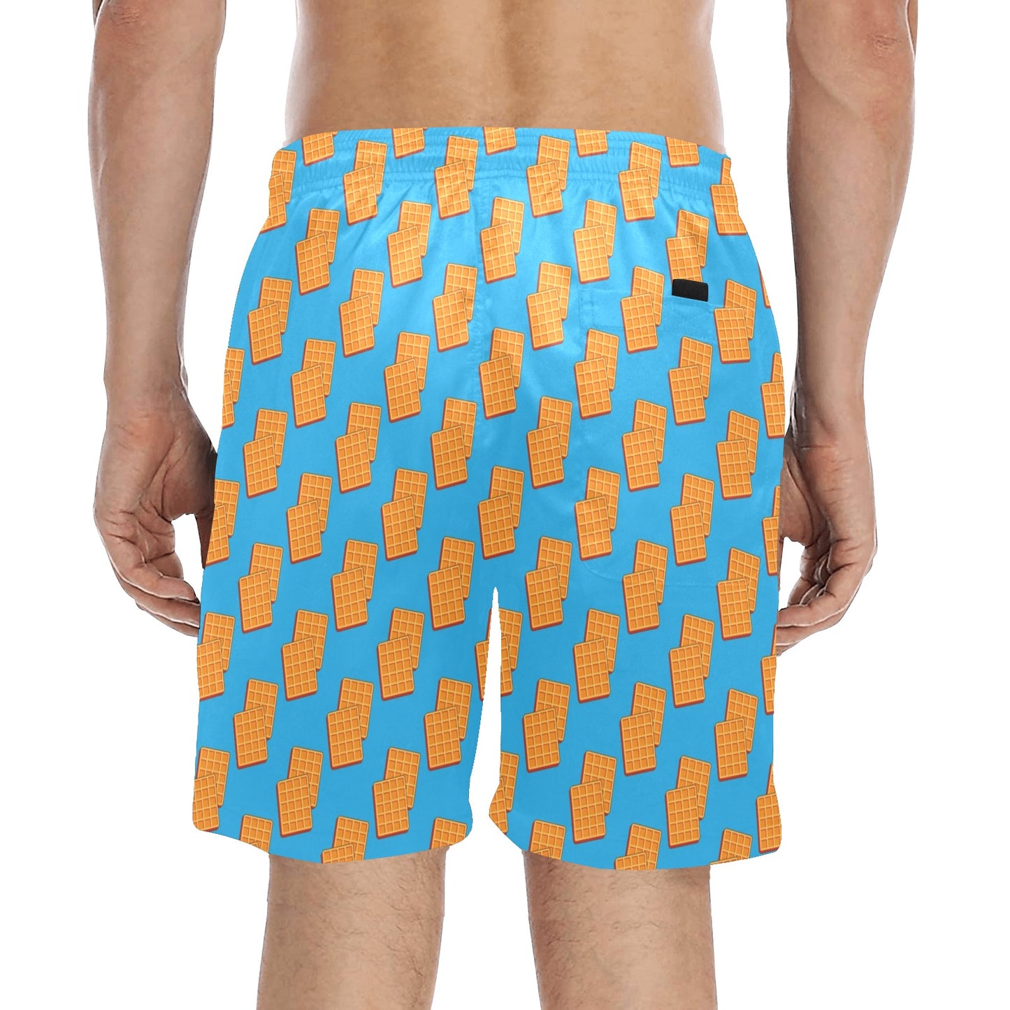 Waffle Print Design LKS304 Men's Swim Trunks Beach Shorts