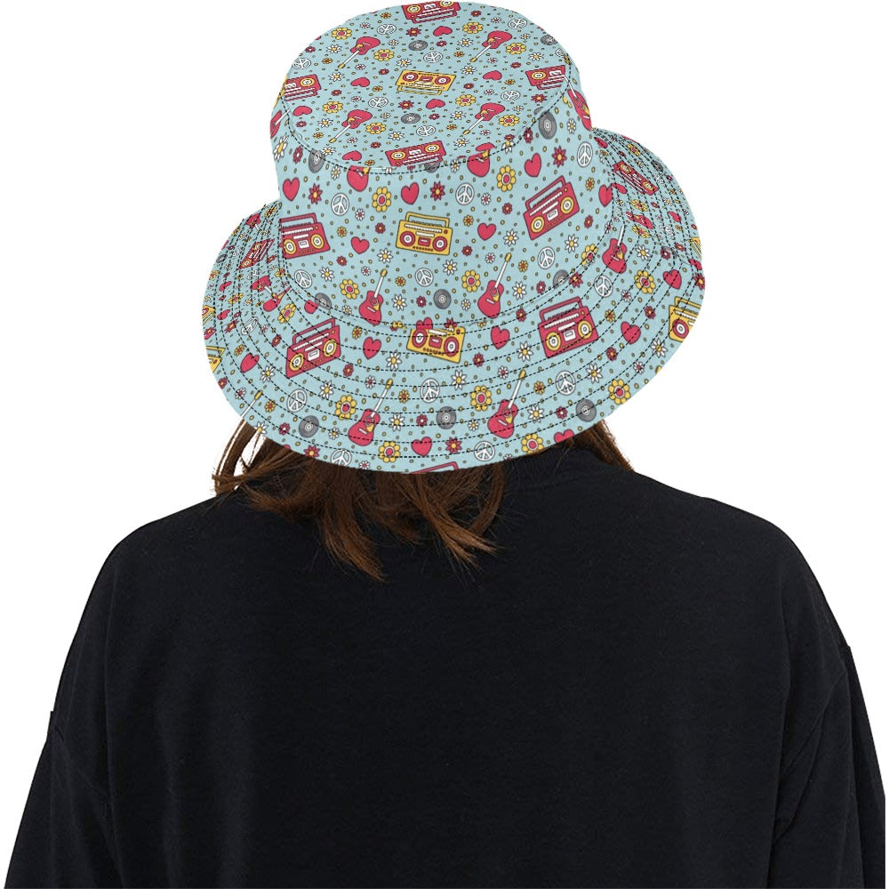 Hippie Print Design LKS307 Unisex Bucket Hat