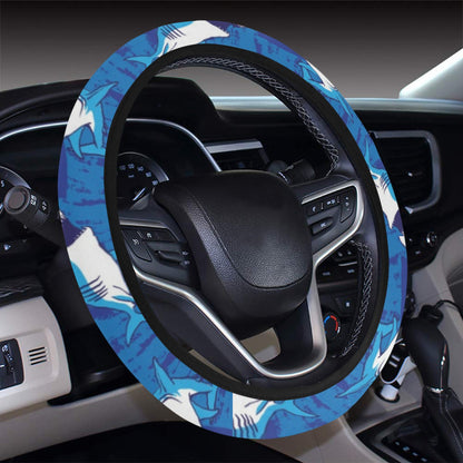 Shark Print Design LKS308 Steering Wheel Cover with Elastic Edge