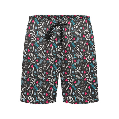 Sewing Equipment Print Design LKS305 Men's Swim Trunks Beach Shorts