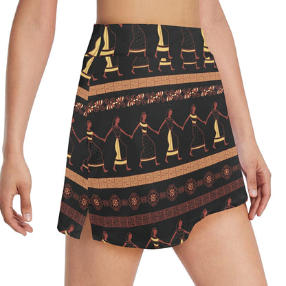 Ancient Greek Human Print Design LKS306 17" Golf & Pickleball Skort with Pockets