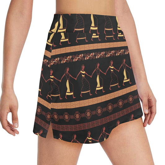 Ancient Greek Human Print Design LKS306 17" Golf & Pickleball Skort with Pockets