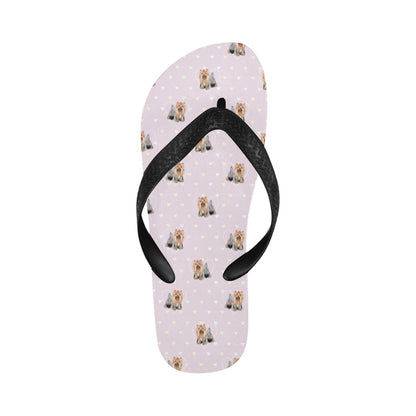 Yorkshire Terriers Print Design LKS302 Flip Flops