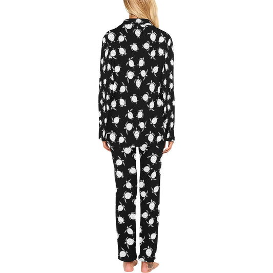 Sea Turtle Print Design LKS303 Women's Long Pajama Set