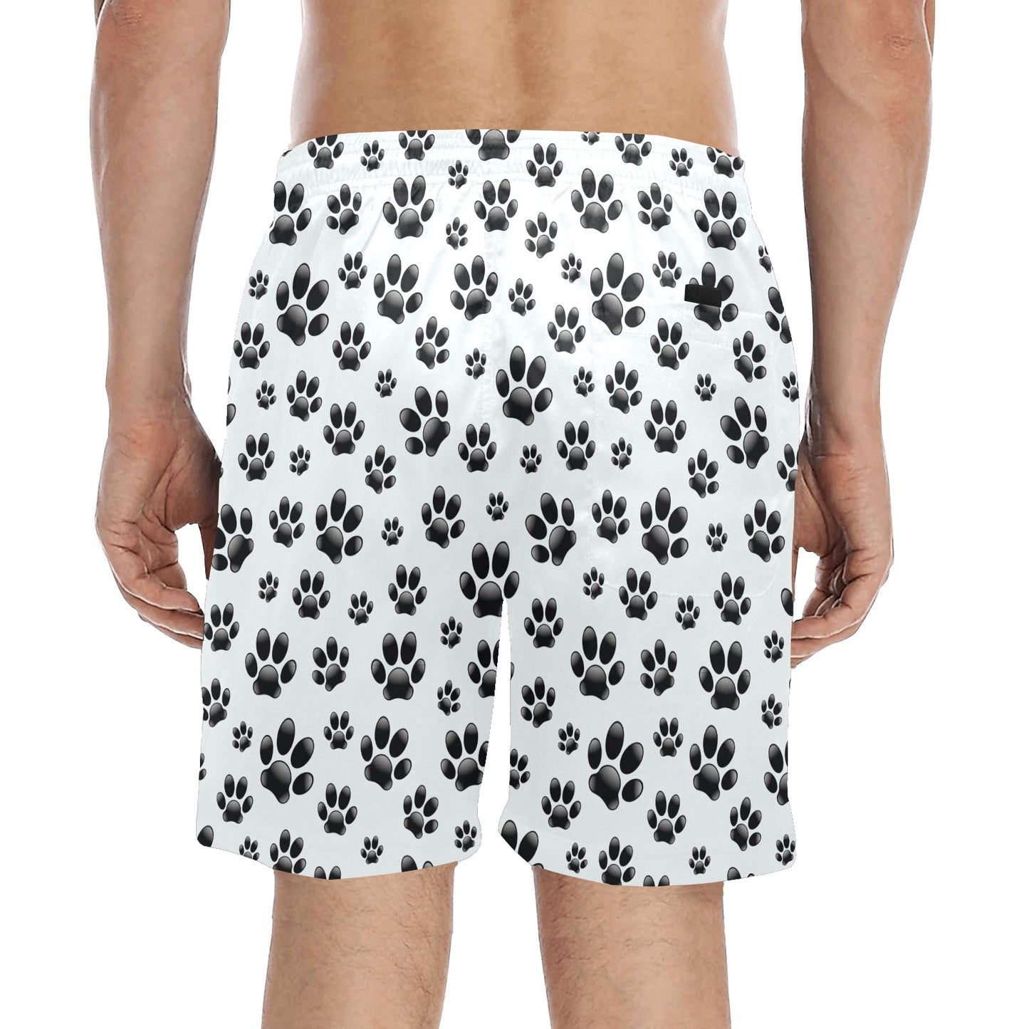 Paw Themed Print Men's Swim Trunks Beach Shorts