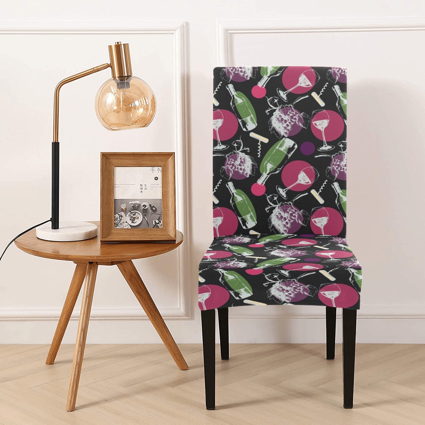Wine Print Design LKS307 Dining Chair Slipcover