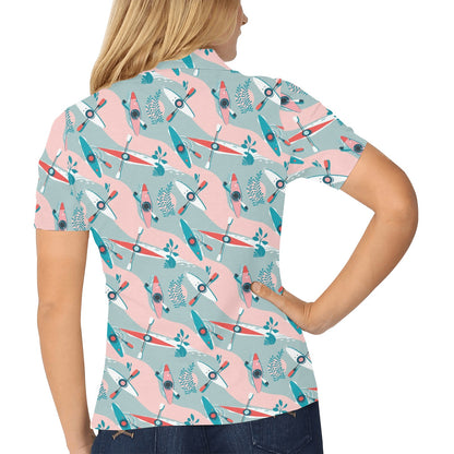 Kayak Pattern Print Design 05 Women's Polo Shirt