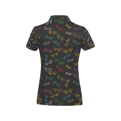 Skateboard Print Design LKS301 Women's Polo Shirt