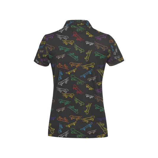 Skateboard Print Design LKS301 Women's Polo Shirt