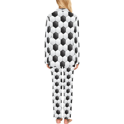 Soccer Ball Texture Print Pattern Women's Long Pajama Set